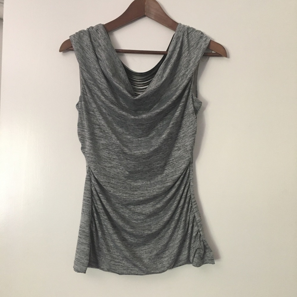 BCX cowl neck top with string back